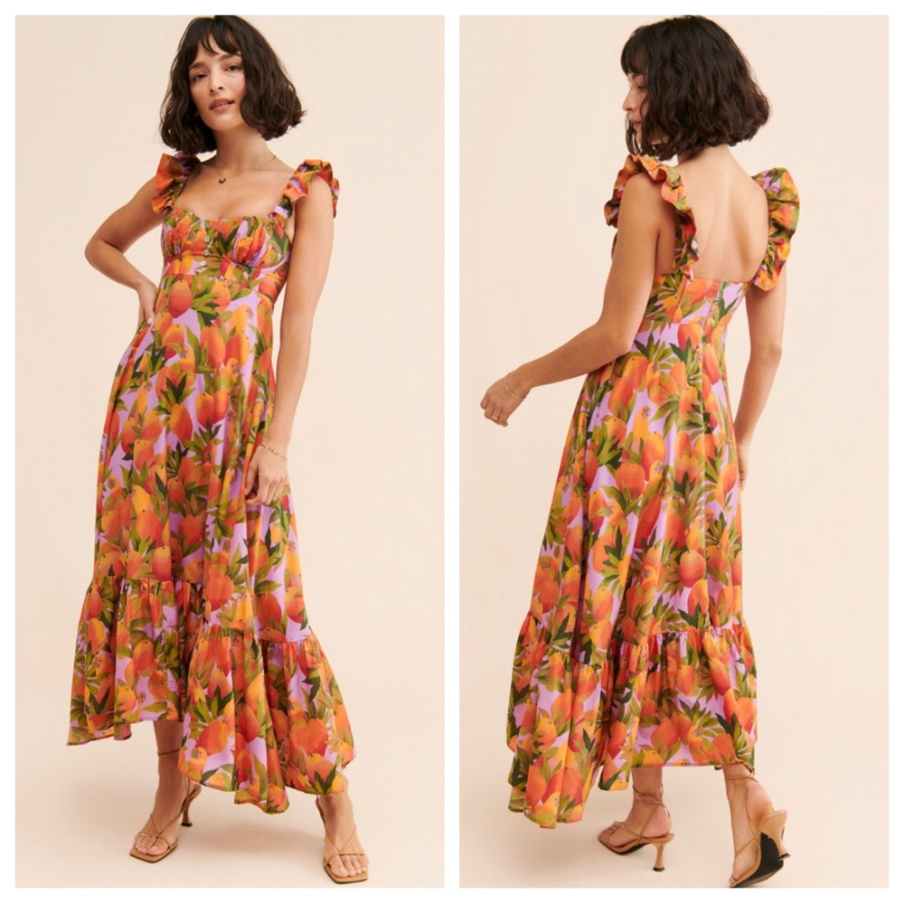 Farm Rio Mango Macaws Maxi Dress